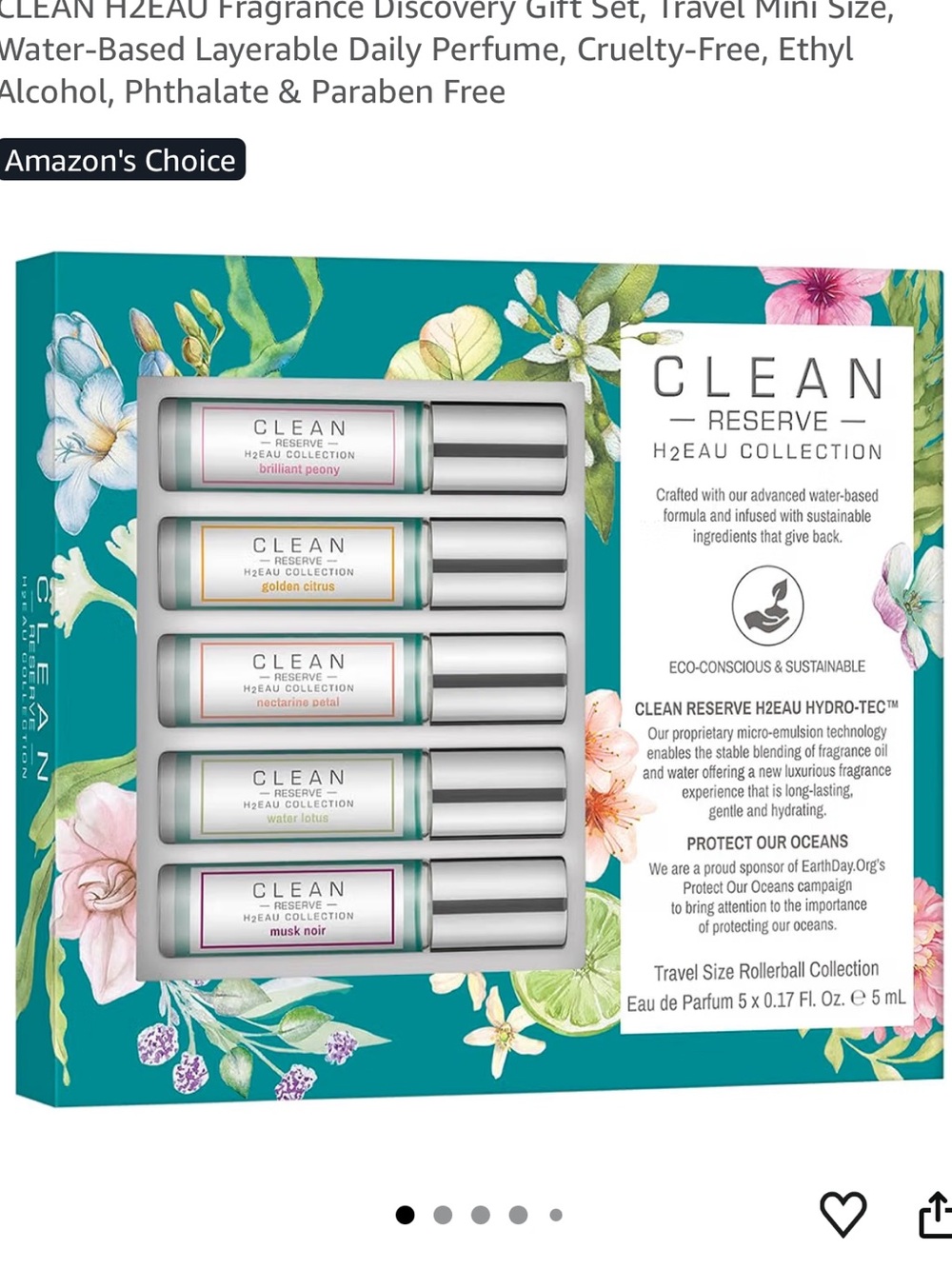 CLEAN Reserve H2EAU Collection Travel Size Rollerball Set - Mint Green